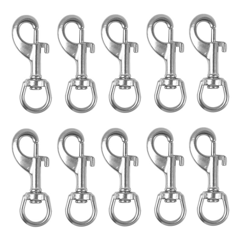 CNBTR Round Eye Swivel Bolt Snap Hooks Key Chain Clip Stainless Steel 80mm Length Pack of 10 - Image 1